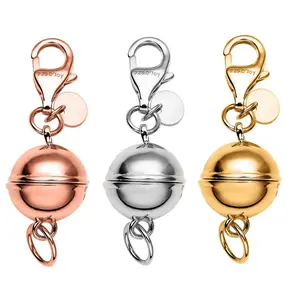 Magnetic Clasps for Necklaces - 925 Sterling Silver Magnetic Necklace Clasp Jewelry Lock - Lobster Claw Clasps Birthday Christmas Gifts for Women