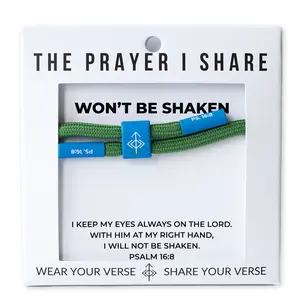 The Prayer I Share Won't Be Shaken Psalm 16:8 Bible Verse Bracelet