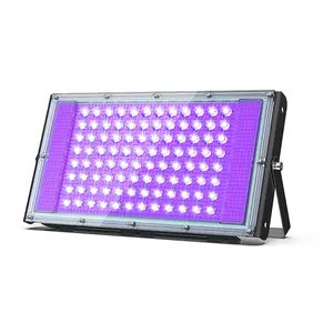 100W LED Ultraviolet Black Light High-Powered UV Spotlight 395nm Lamp for Christmas Halloween Glow Party Easy Setup Versatile Use