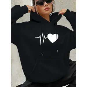 Women's Winter Fashion Loose Hoodie Sweatshirt - Long Sleeve, Comfortable Fabric Garments, Available in 6 Colors