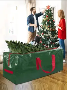 Waterproof Tree Storage Bag, Large Capacity Artificial Tree Organizer, Durable Handle and Label Slot, Valentine's Day Gift