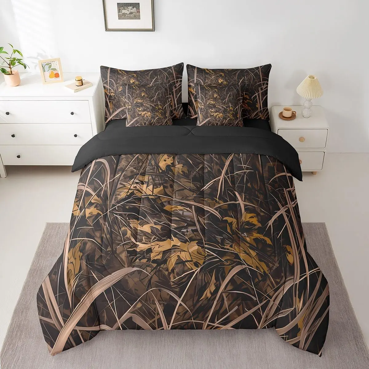 Tree Branches 7 Piece Bedding Set,Kids Botanical Bed in a Bag,Leaf Bed Set Includes Comforter,Sheet Set,Pillowcases & Pillow Covers Breathable Soft Nature Theme Room Decor