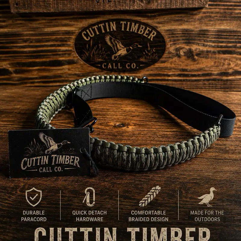 Cuttin Timber Call Co. Paracord Sling – Handcrafted Hunting Sling with Quick-Detach Hardware