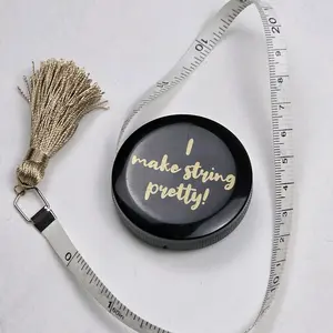 Creating with Sticks Tape Measure for Knitter Crochet and Fiber Artist with "I Make String Pretty" Design and Tassel Accent 60 inches