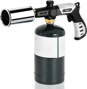 Powerful Propane Torch Flamethrower, Heavy Duty Blow Torch with Turbo Trigger Igniter, Adjustable Flame Control for Weed Burning, Woodworking, and Camping kitchen bake