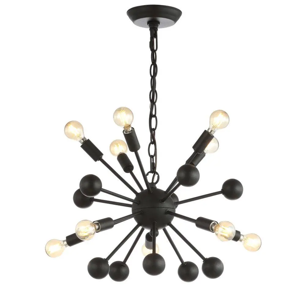 JONATHAN Y Orbit 19.5" Adjustable Iron Modern Industrial Sputnik LED Chandelier