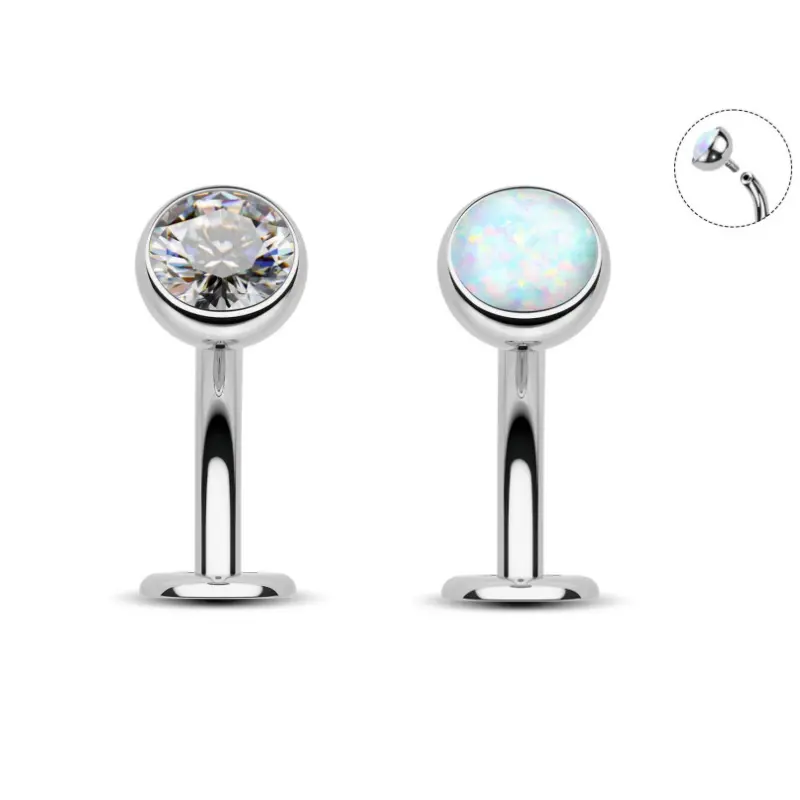 Oufer 14G Implant Grade Titanium Internally Threaded Floating Belly Button Ring