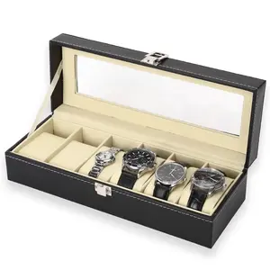Leather Watch Box Watch Storage Box Wristwatch Display Box Detachable Watch Case Watch Accessories Bracelet Integrated Box
