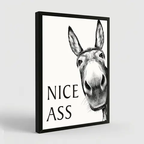 Bathroom Art Wall  Farmhouse Home  Vintage Funny Signs Donkey For Home  restaurant decor cheese heads