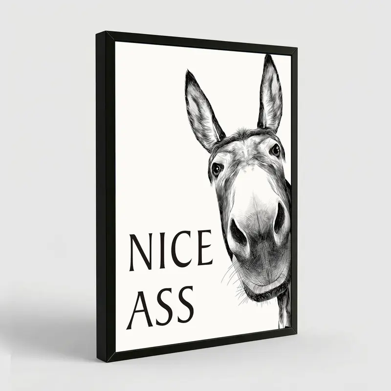 Bathroom Art Wall  Farmhouse Home  Vintage Funny Signs Donkey For Home  restaurant decor cheese heads