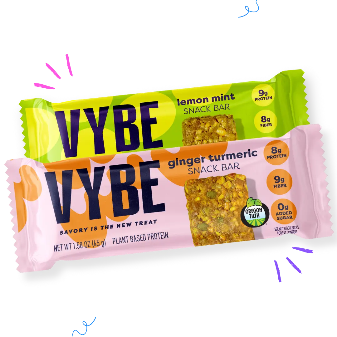 VYBE Functional Snack Bars - Variety Sample Box in Turmeric & Lemon Flavors