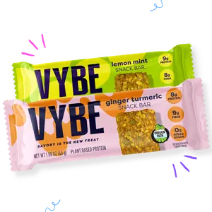 VYBE Functional Snack Bars - Variety Sample Box in Turmeric & Lemon Flavors