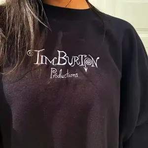 Tim Burton Embroidered Pullover Sweatshirt Fall Halloween Autumn Cozy Cute Women’s Wear