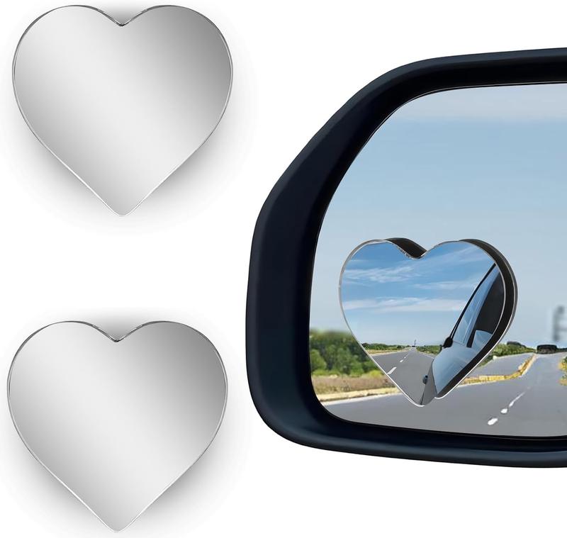 【NewYear2026】2-Pack Heart-Shaped Blind Spot Mirrors – Adjustable, Removable Wide-Angle Convex Rearview Mirrors for Cars, SUVs, Enhanced Safety, Universal Fit