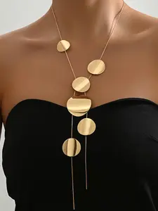 Women's Elegant Round Shaped Pendant Necklace, Fashion Jewelry for Party, Daily Wear Necklace, Daily Clothing Decor, Trendy All-match & Exquisite Jewelry for Birthday Gift, Minimalist Necklace