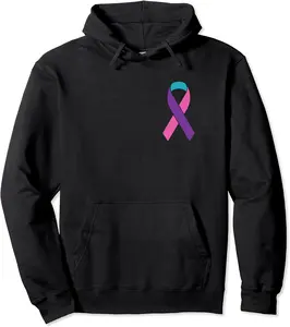 Thyroid Cancer Support Squad, Friend Family Awareness Ribbon Pullover Hoodie - Lydiagarcia Shop 23B0BVKPLK8J