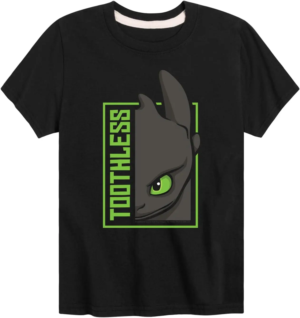 Men's How to Train Your Dragon Toothless Black Short-Sleeve Cool Graphic Tee, Cartoon Character Print Top, Marcus the Worm Merch Regular Fit, Breathable, Hand & Machine Washable