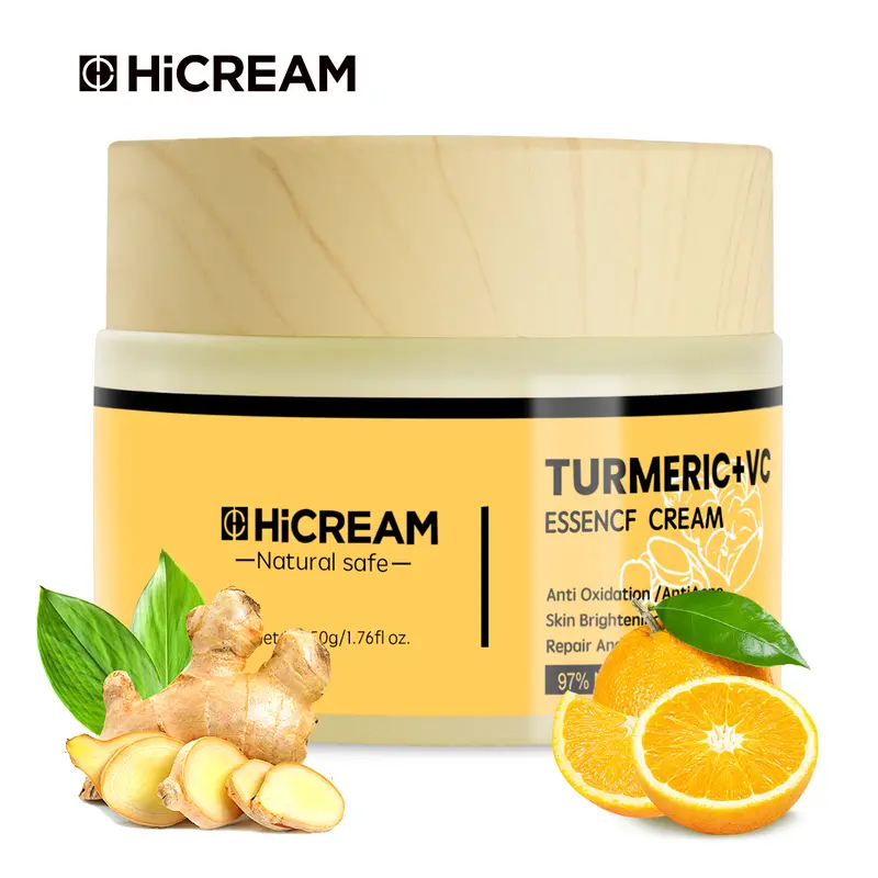 Hicream Turmeric Face Cream, Comfort Turmeric Vitamin C Brightening Lotion,Fights Acne,Evens Tone,Fades Scars,Sun Damage Moisturizers Skincare