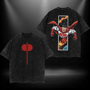 Omni Man V2 Invincible Retro Vintage Menswear Gift movie fans Top Apparel Classic Oversized Seamless Simple Straight Man Clothes Cotton designer shirts, graphic tees, men gifts, ,Graphic Streetwear T-shirt tees  good
