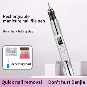 2026 New Cross-Border LCD Display Electric Nail File, Two-In-One Manicure Lamp, Portable Polishing Tool Set, Electric Grinding Machine