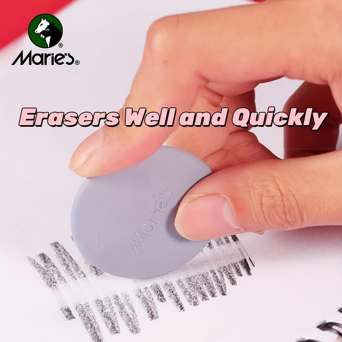 Marie's Highlight Eraser for Sketching Drawing Art, Soft Non-Abrasive Eraser Cleanly Removes Graphite Charcoal, 4-Pack