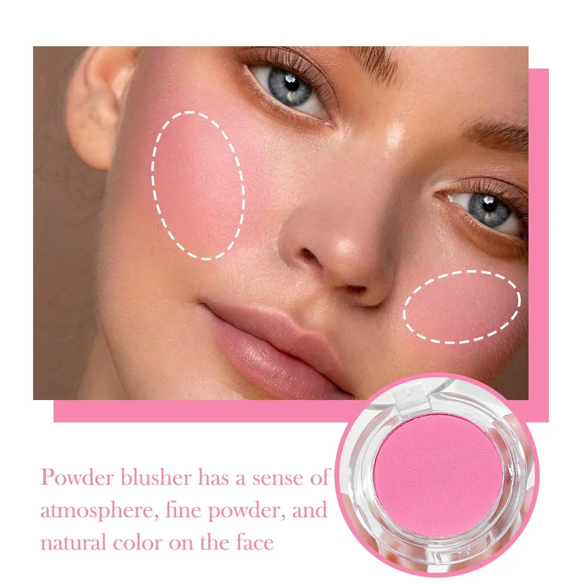 Mini Single Blush Palette, Makeup Cosmetic, Low Saturation Soft Gradient Matte Finish, Natural Fresh Look, Perfect for Beginners, Women's Single Color Blush