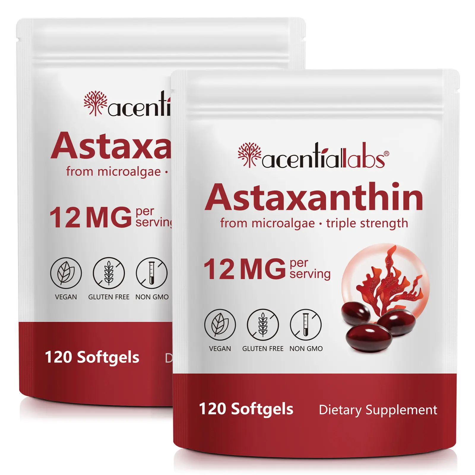 acentiallabs Astaxanthin 12mg, 120 Softgels*2