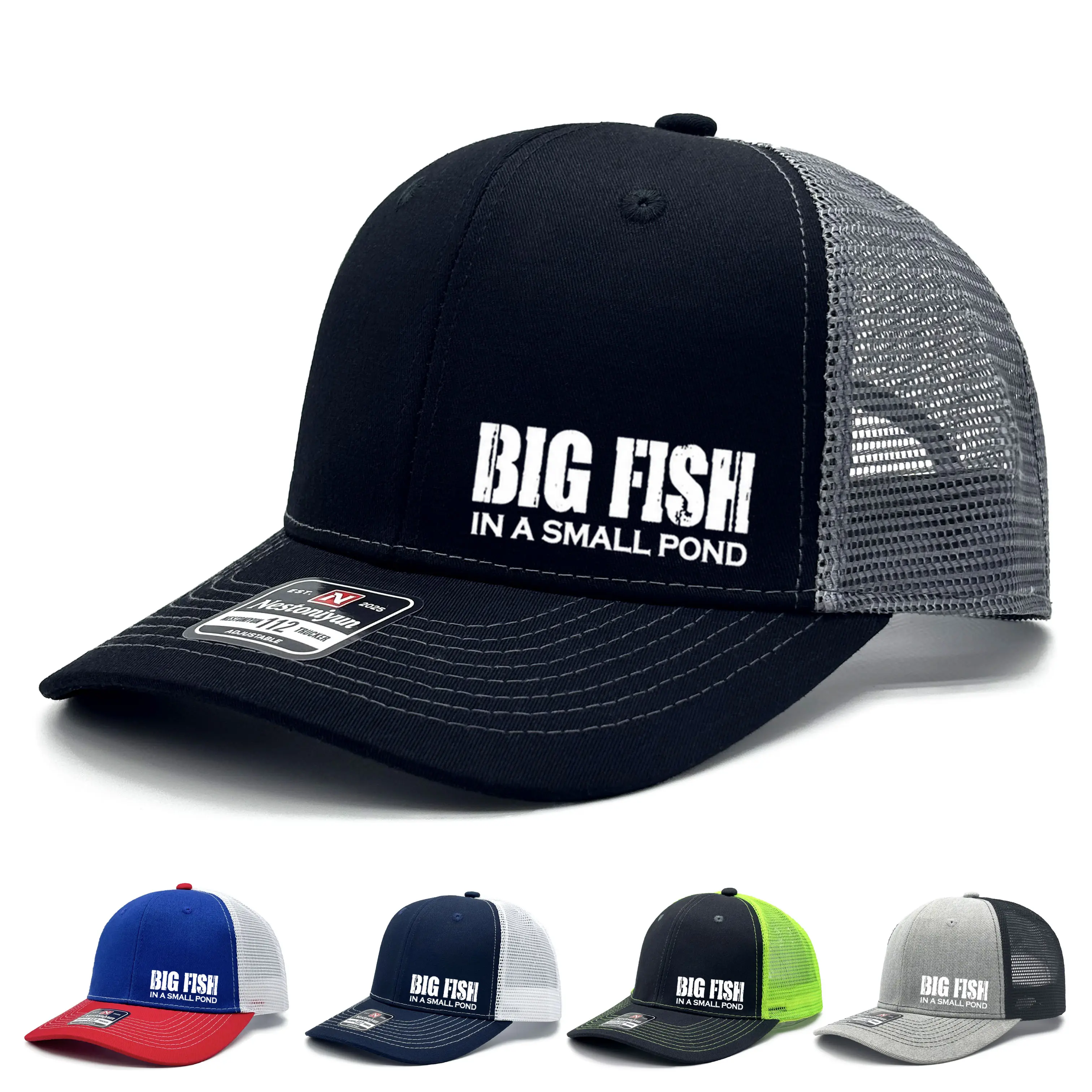 Men's Casual Baseball Cap - Fisherman Quote Fishing Print, Lightweight Polyester/Cotton Mesh, Snapback Closure, 55-60cm Circumference, 12cm Crown, 80-100g Weight, Check Size Guide Outdoor Trucker Hat
