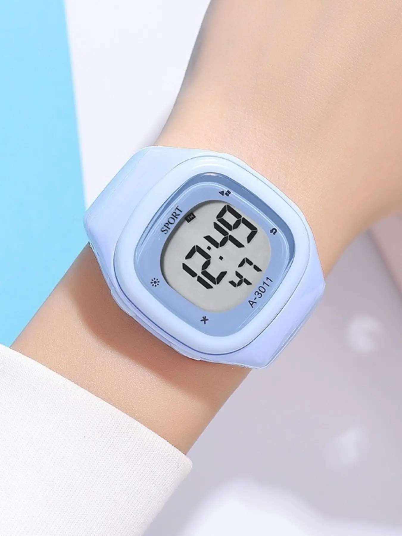 New Macaron Square Electronic Watch, Square Dial Watch, Unisex High-Style Casual Wristwatch, Multifunctional Digital Clock for Students, Trendy Design