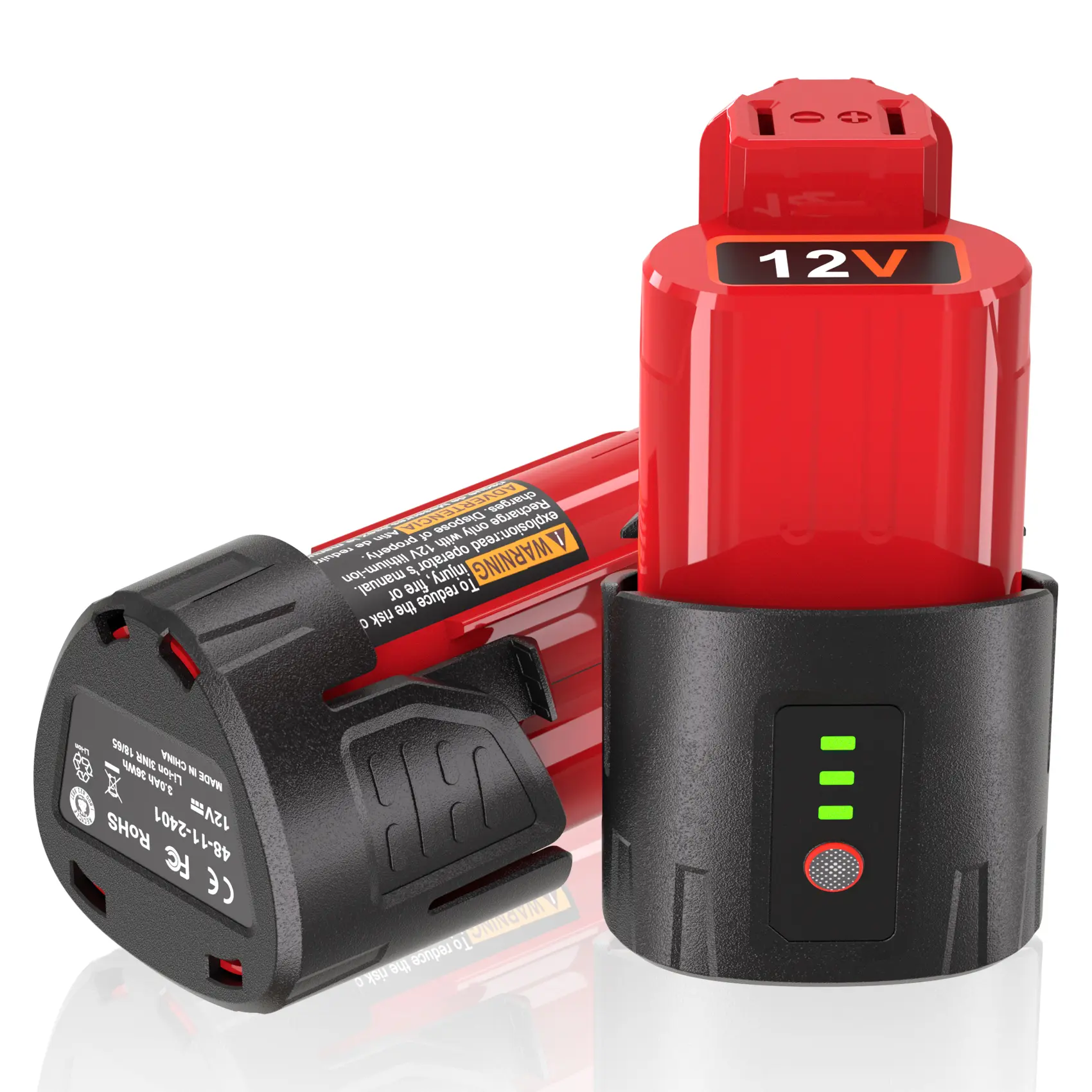 【DealsForYouDays】JYJZPB 2 PCS 3000mAh 12V Lithium Battery Compatible for Milwaukee 12V Battery, Compatible for Milwaukee ΛΛ12 Battery 12 Volt Cordless Tools 48-11-2401 48-11-2412 48-11-2411 48-11-2420 48-11-2440