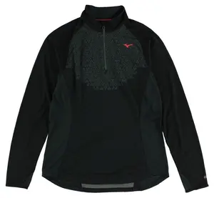Mizuno Womens Breath Thermo Double Knit Half Zip Top Black