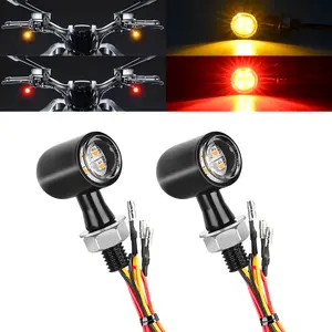 Nilight Motorcycle Rear LED Turn Signals Brake Tail Light Red Yellow Beam Mini Size Blinkers Compatible with Harley Honda Kawasaki Suzuki Triumph Yamaha Cruiser