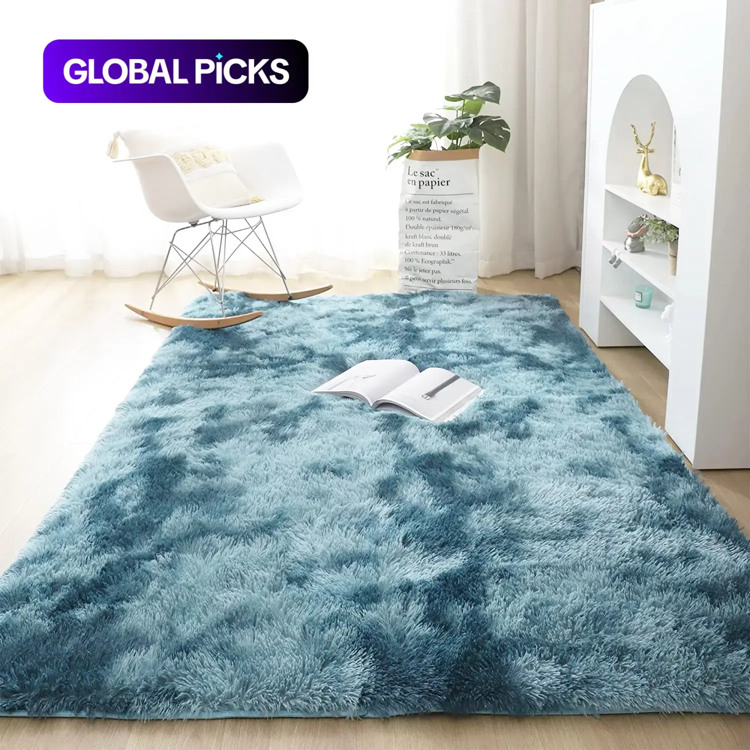 Solid Color Faux Fur Rug, Decorative Area Rug, Soft Plush Contemporary Carpet for Living Room and Bedroom Home Decor #GLOBAL PICKS