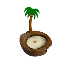 Natural boat-shaped coconut shell fragrance-scented candle - a unique Valentine's Day romantic gift for the elite, or an excellent birthday present.