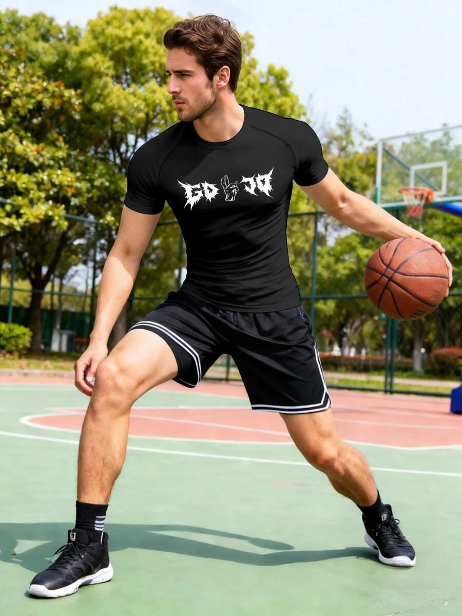 Go Jo Men's Gothic Death Metal Compression Shirt Quick Dry Athletic Workout Rash Guard for Intense Training Sessions