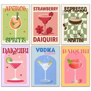 Retro Cocktail Diamond Painting Kit | DIY 5D Full Drill Drink Sparkle Art for Modern Wall Art Home Decoration 30x40cm