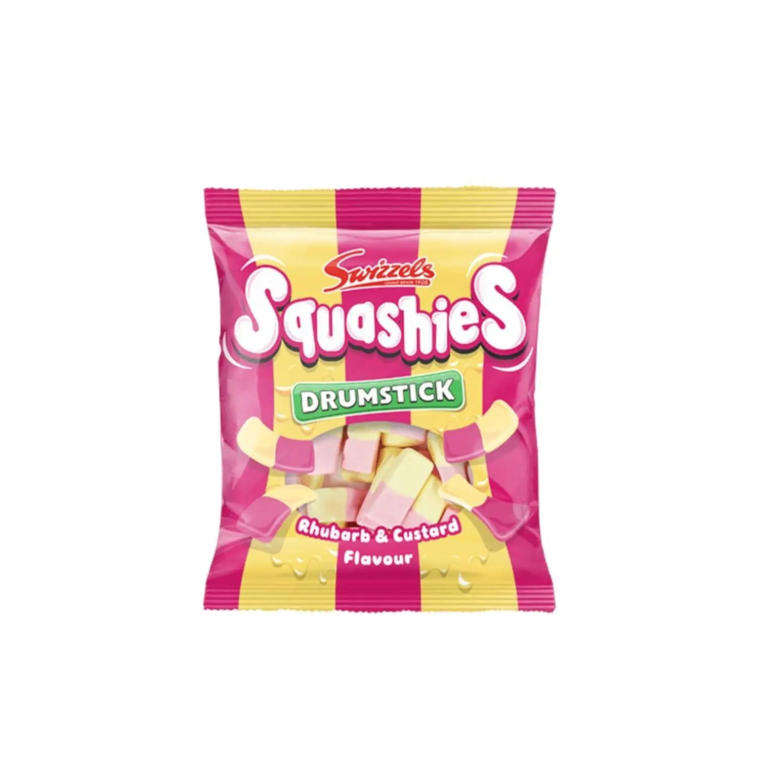 Swizzels Drumstick Squashies Rhubarb and Custard 120g 12 ct