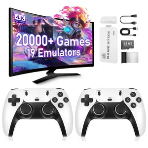 Mass Games Retro Game Console with 20000+ Built-in Games 19 Emulators 2 Wireless Controllers Output & 64GB SD Card Perfect for Kids & Adults - Portable Gaming System