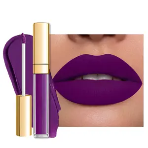 Purple Lipstick Matte for Women DM22 Purple Crystal SuperStay Long Lasting Smudge Proof No Transfer Liquid Lipstick Vegan Formula with Rose Essential Oil and Vitamin E Lipgloss Gloss for Daily Makeup Applicator Moisturize Cosmetic Glossy