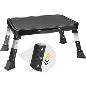 Folding Step Stool, 3-Level Adjustable Metal Step Stool with Anti-Slip Pedal and Locking , 330lbs Heavy Duty Folding Foot Stool, Portable Stepping Stool for , Kitchen, , Office