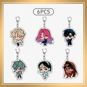 New Hot Korean Cartoon Alien Stage Chibis Keychains for Women Men Backpack Accessories Keychain
