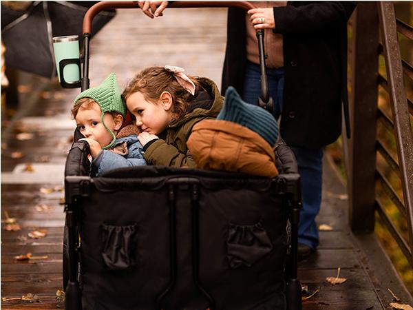 HARPPA Foldable 4 Seater Stroller Wagon, Mosquito Net & Canopy UPF50+, Stroller for Baby Toddler with Storage Bag, All-Terrain Wheels, Adjustable Handle & Cup Holder, Snack Tray