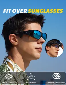 BIRCEN TR90 Fit Over Sunglasses – Anti Glare Polarized UV400 Protection Wrap Around Shades for Eyeglass Wearers Fashion Trendy Men's Clip-On Flip Up Outdoor Fishing Driving Casual Vacation Look Summer Outfit Beach Day Poolside Style Daily Wear-BCT993