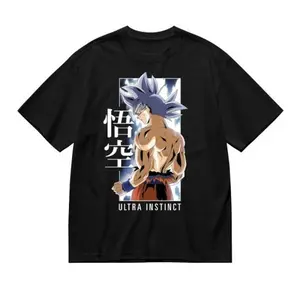 Dragonball Z Super Ultra Instinct Men's Black Graphic Crew Neck Tee - Classic Anime Style for Fans - Casual
