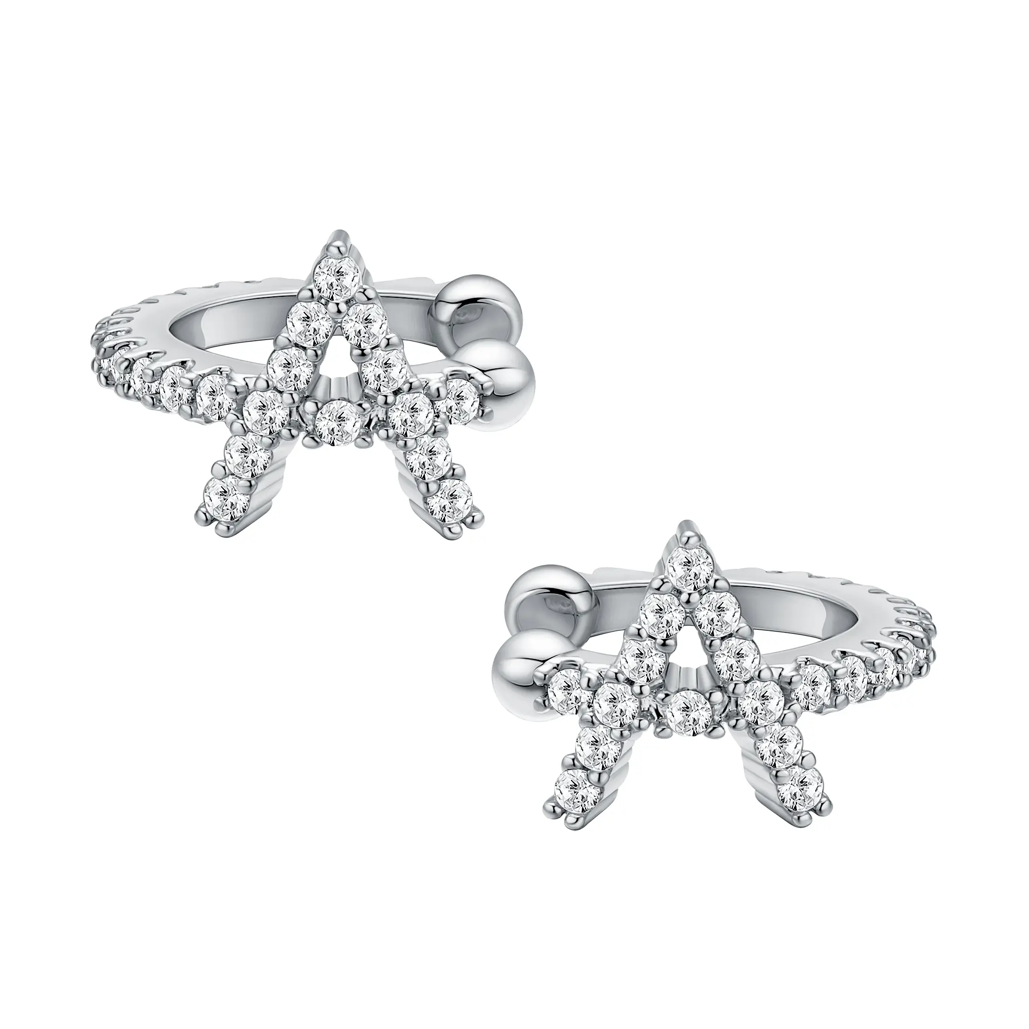 TEWIKY Initial Hoop Earrings for Women, Silver Plated Dangle Ear Jewelry with Cubic Zirconia, Christmas Gift, Fashionable, Elegant, Sparkling, Zircon Stones