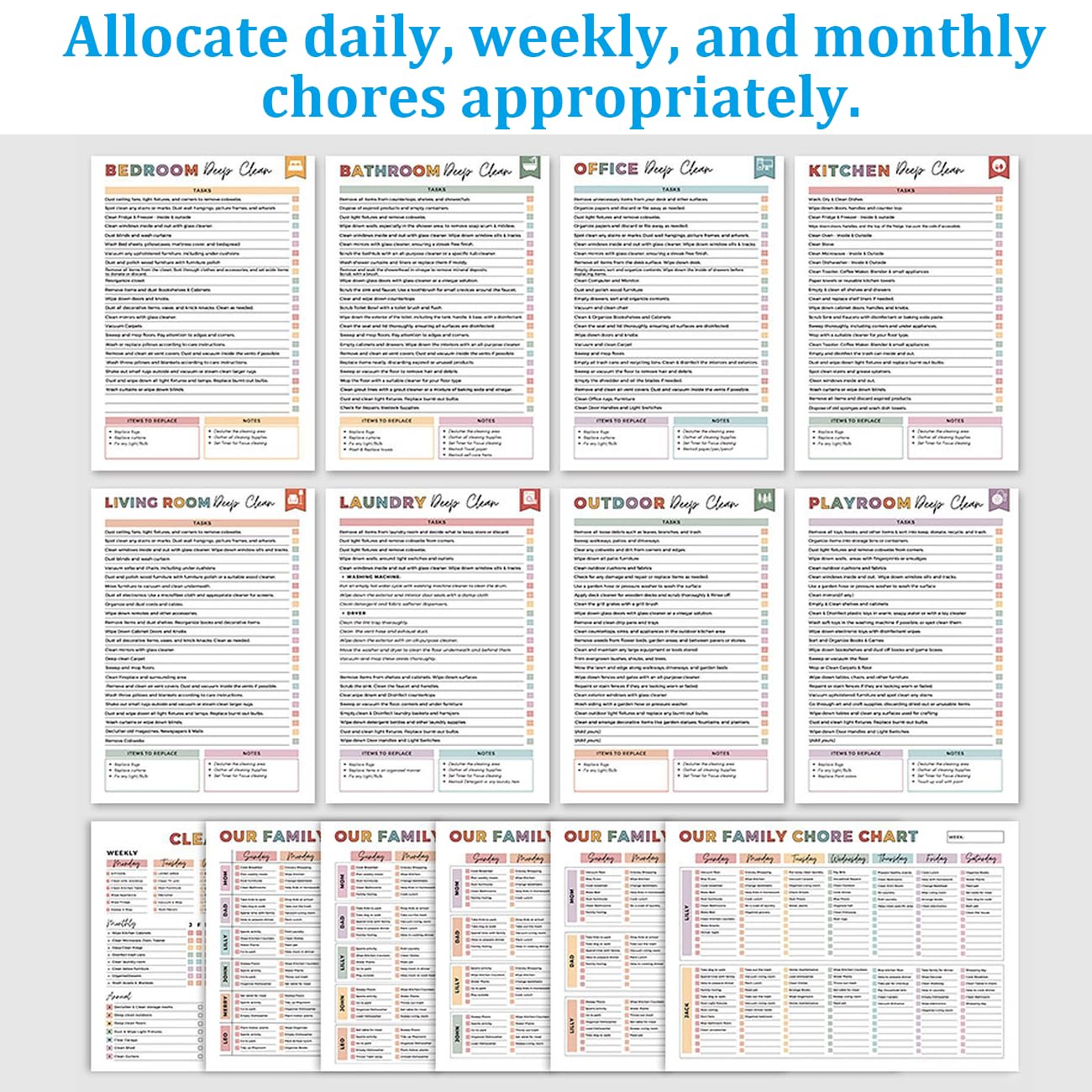 ADHD Cleaning Planner for Adults, Undated Daily Weekly & Monthly Cleaning Schedule Notebook, Home Chore Checklist Organizer, Household Routine Tracker for Home Management & Family Tasks