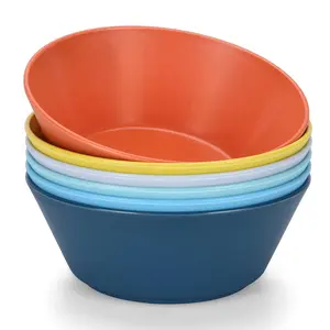 Unbreakable Large Cereal Bowls Set of 6, 32 Ounce  Microwave and Dishwasher Safe Salad Bowls, Stackable Color Kitchen Set for Serving, Soup, Oatmeal, Pasta, Noodles - 6 Colors