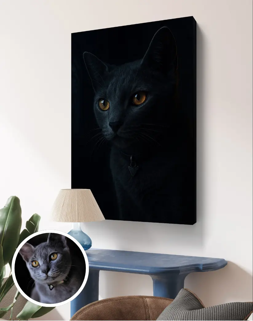 M-10240 Personalized Pet Canvas Print - Transform Your Pet's Adorable Moments into Artwork - Customizable Picture Art for Home Decor