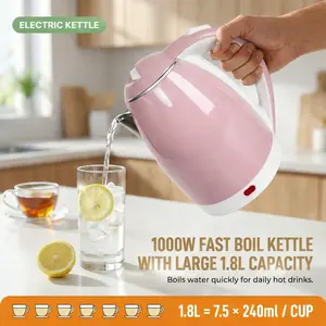 Electric Kettle Hot Boiler Water Heater 1.8L/1000w Fast Boil Instant Heating, Automatic Shut off & Dry Protection Function