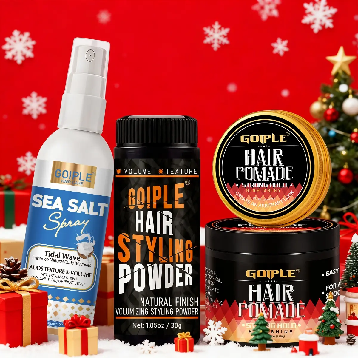 Men's Hair Texture Styling Kit Set, Men's Hair Powder, Sea Salt Spray and Hair Pomade, Easy to Use, Hair Styling Product, Christmas Gift, Valentine's Day Present